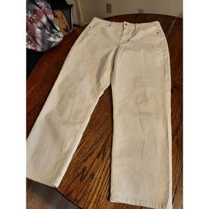 New 14 American Eagle Outfitters AEO Stretch Ivory Off White Corduroy Pants NWT